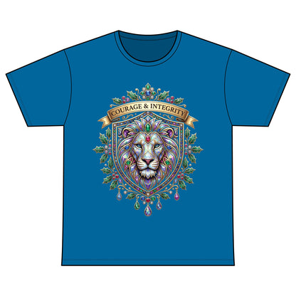 Courage & Integrity Lion T-Shirt — Recovery Warriors Graphic Tee
