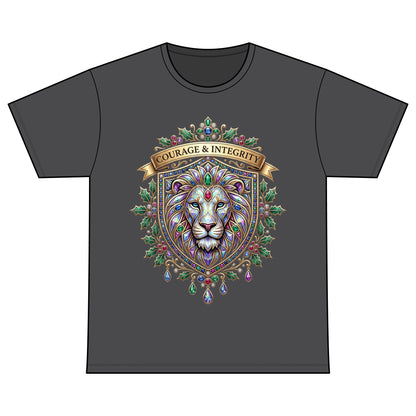 Courage & Integrity Lion T-Shirt — Recovery Warriors Graphic Tee