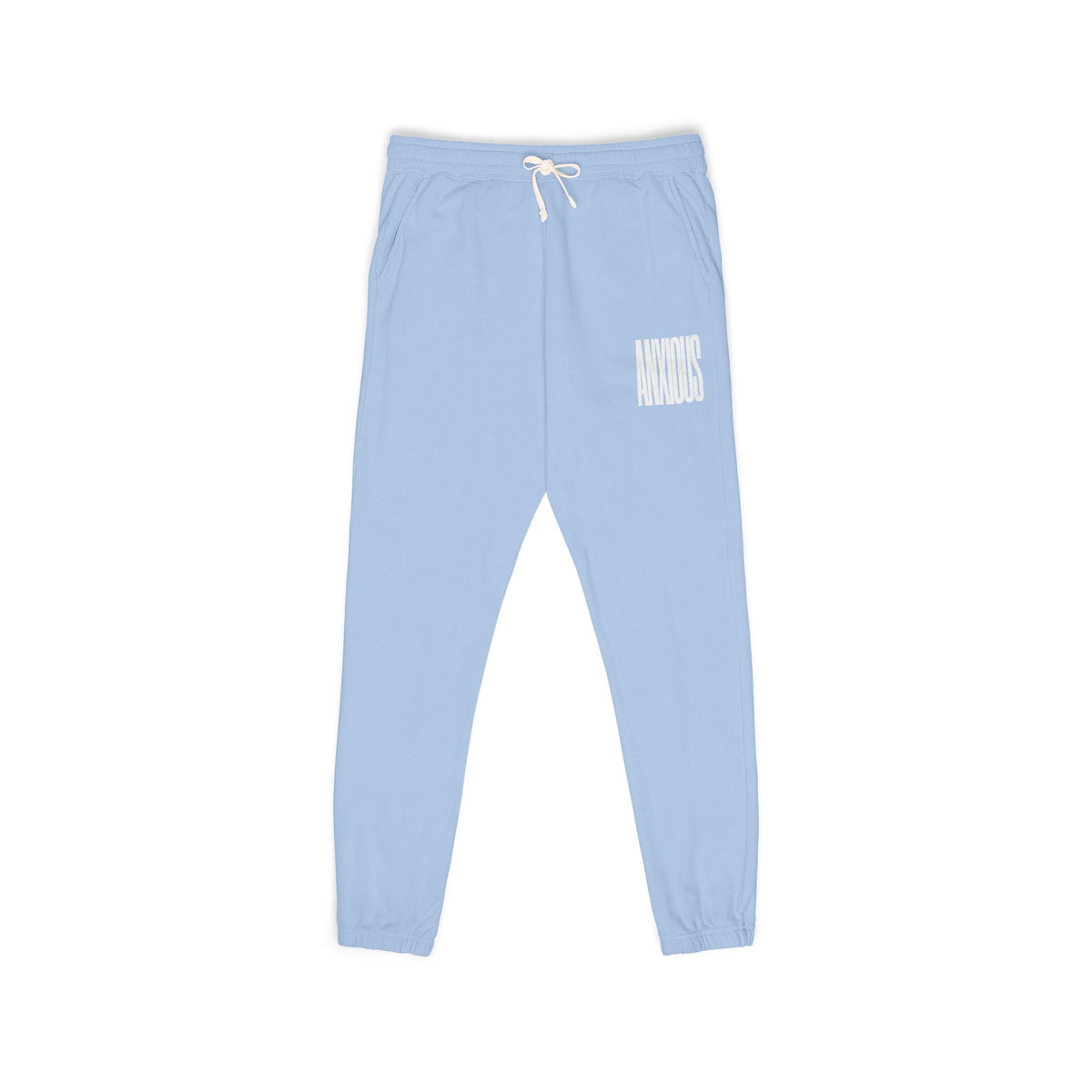 Minimal White Patch Sweatpants — ANXIOUS Graphic Joggers
