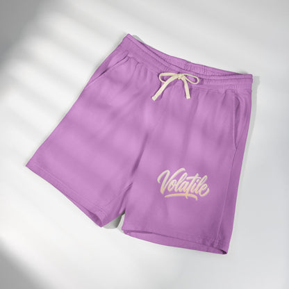 Sweat Shorts — "Volatile" Script Logo Lightweight Fleece Lounge Shorts