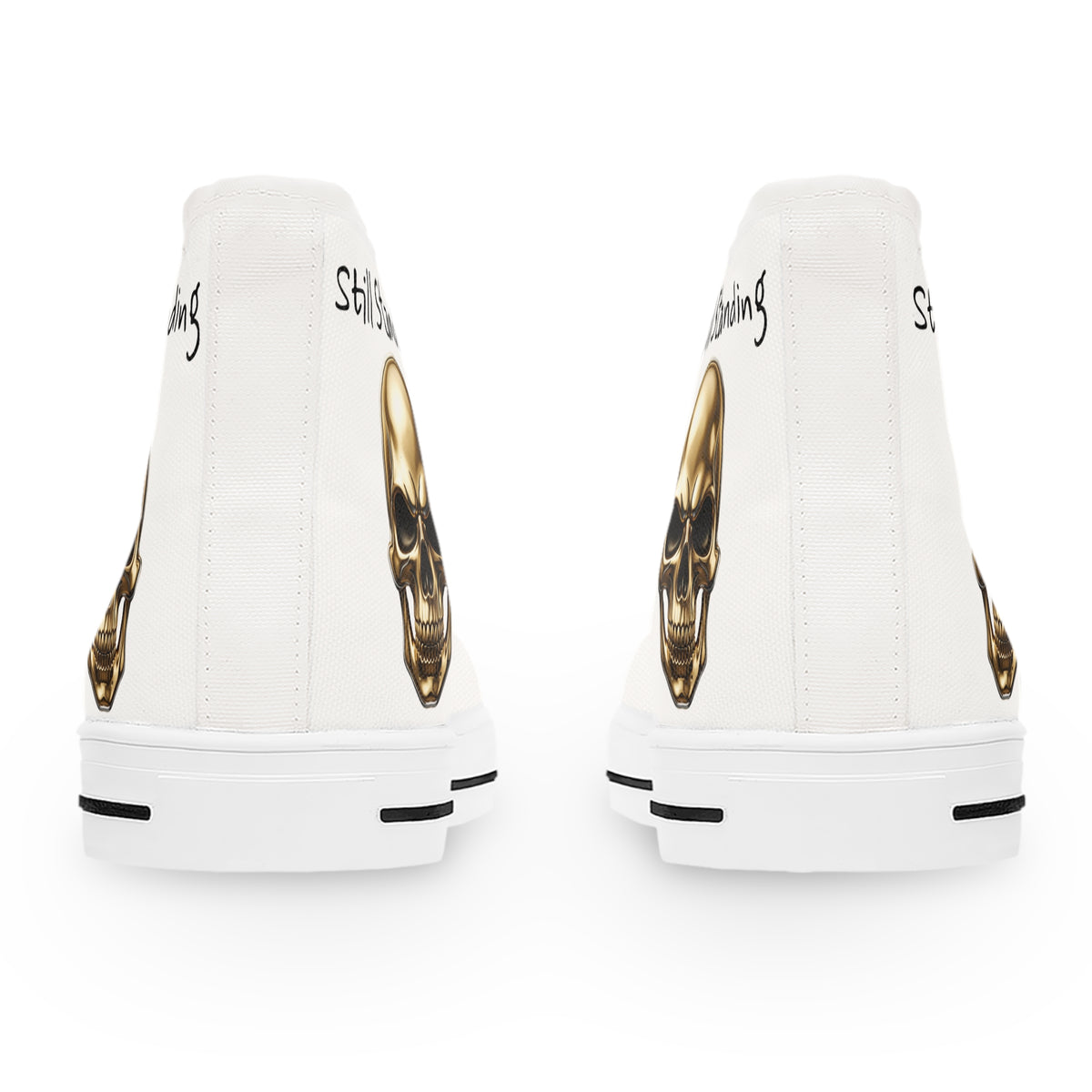 Still Standing Women’s Skull High-Top Sneakers – Recovery Canvas Shoes