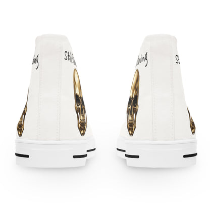 Still Standing Women’s Skull High-Top Sneakers – Recovery Canvas Shoes