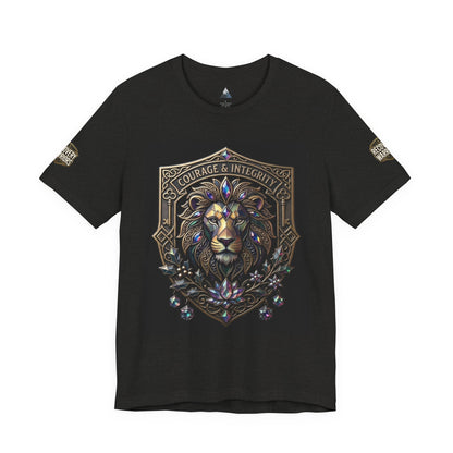 Courage & Integrity T-Shirt – Lion Crest Recovery Graphic Tee
