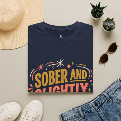 Sober and Slightly Feral T-Shirt — Funny Recovery Pride Tee