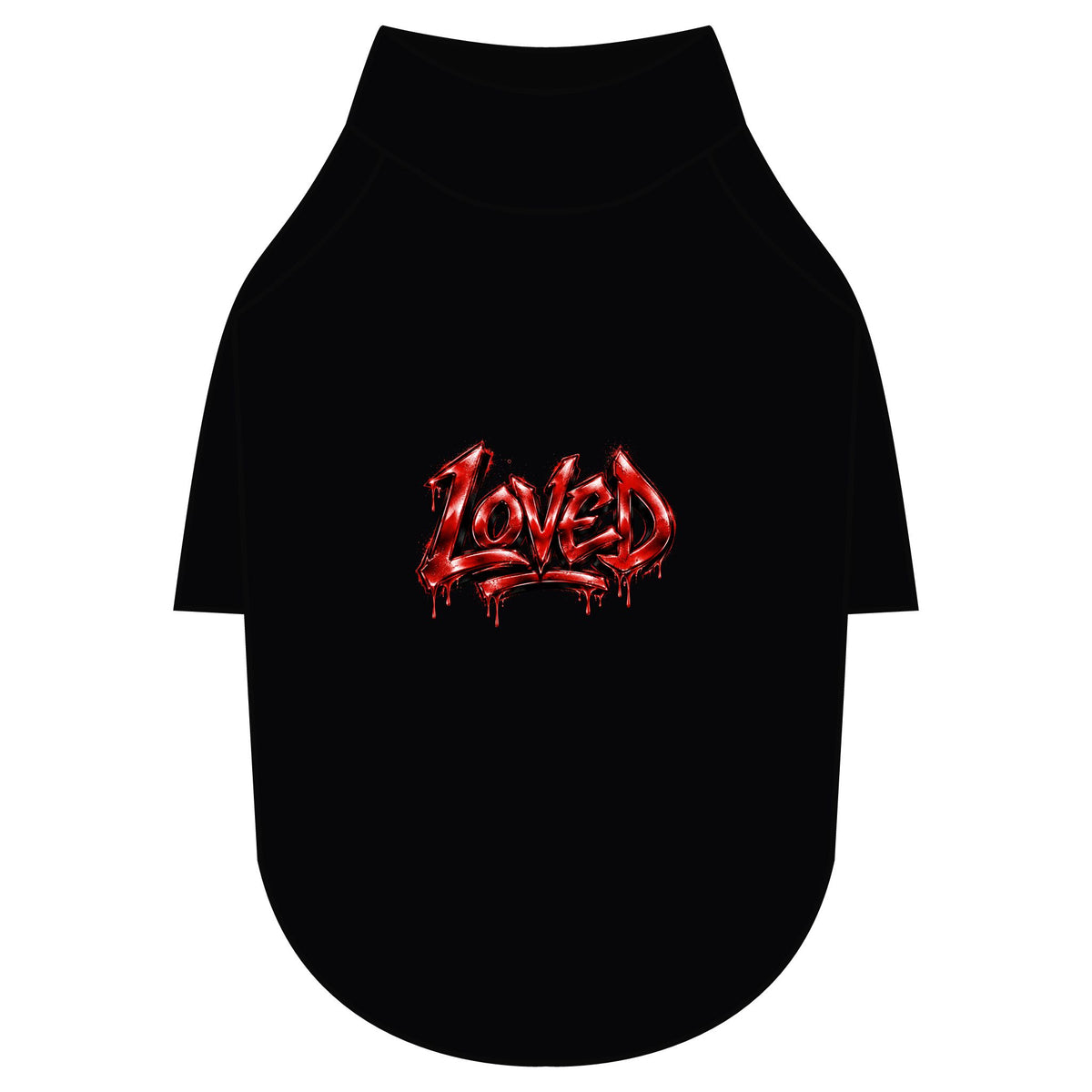Loved Gothic Red Graphic Pet Raglan T-Shirt
