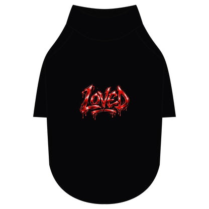 Loved Gothic Red Graphic Pet Raglan T-Shirt