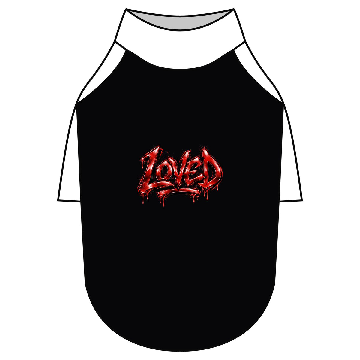 Loved Gothic Red Graphic Pet Raglan T-Shirt