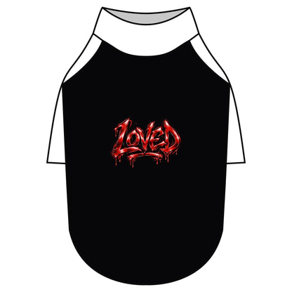 Loved Gothic Red Graphic Pet Raglan T-Shirt