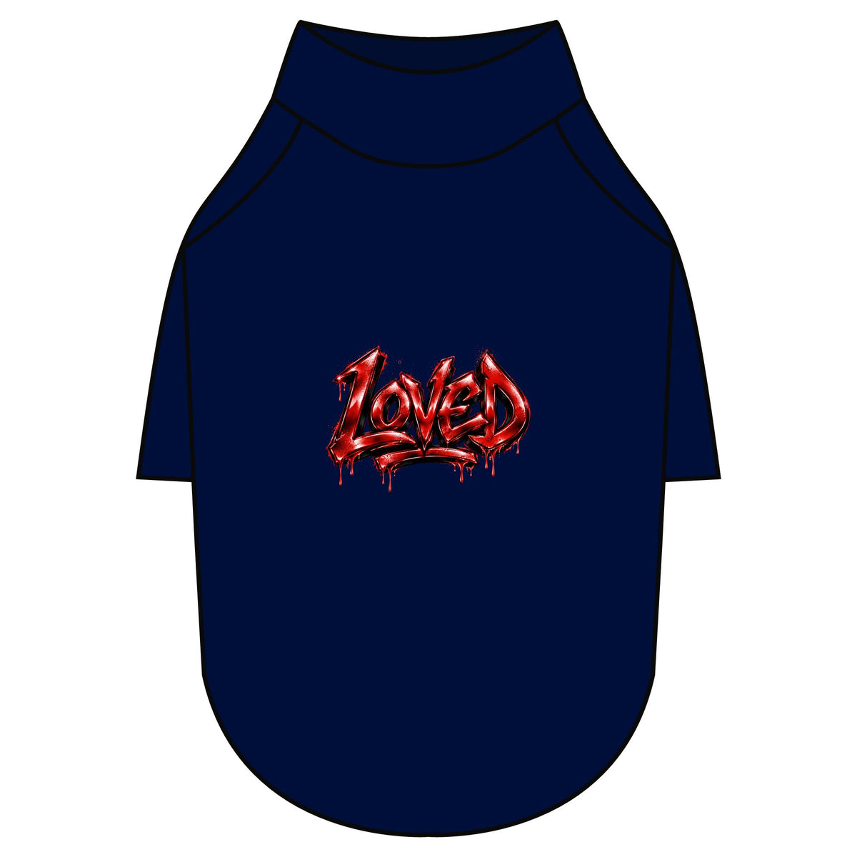 Loved Gothic Red Graphic Pet Raglan T-Shirt
