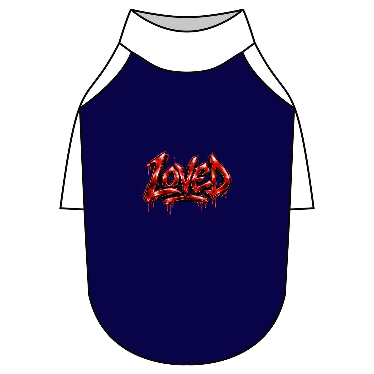 Loved Gothic Red Graphic Pet Raglan T-Shirt
