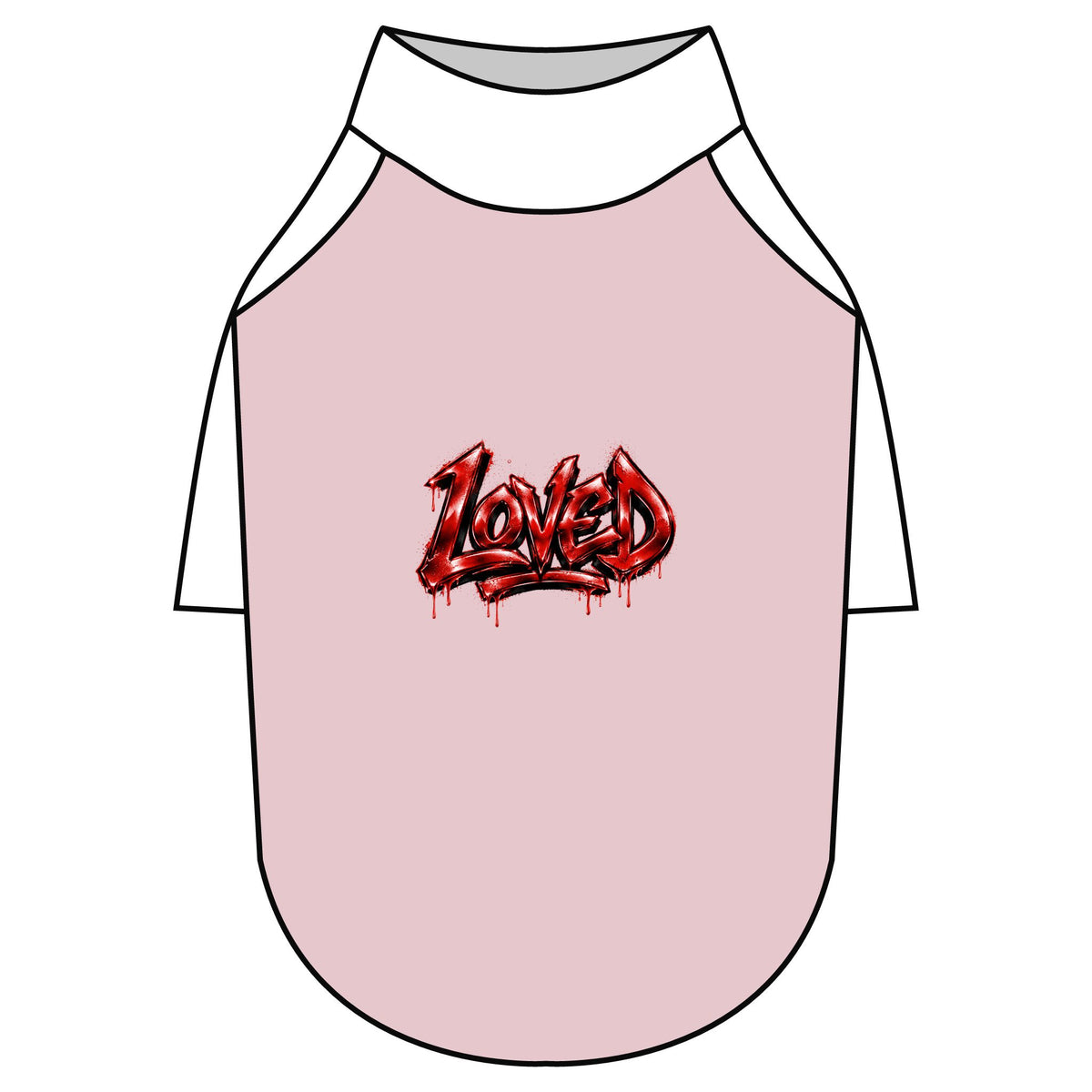 Loved Gothic Red Graphic Pet Raglan T-Shirt