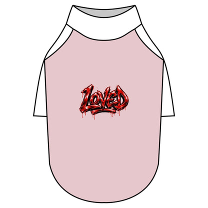 Loved Gothic Red Graphic Pet Raglan T-Shirt