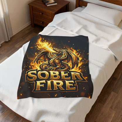 Velveteen Plush Blanket — Sober Fire Dragon Throw