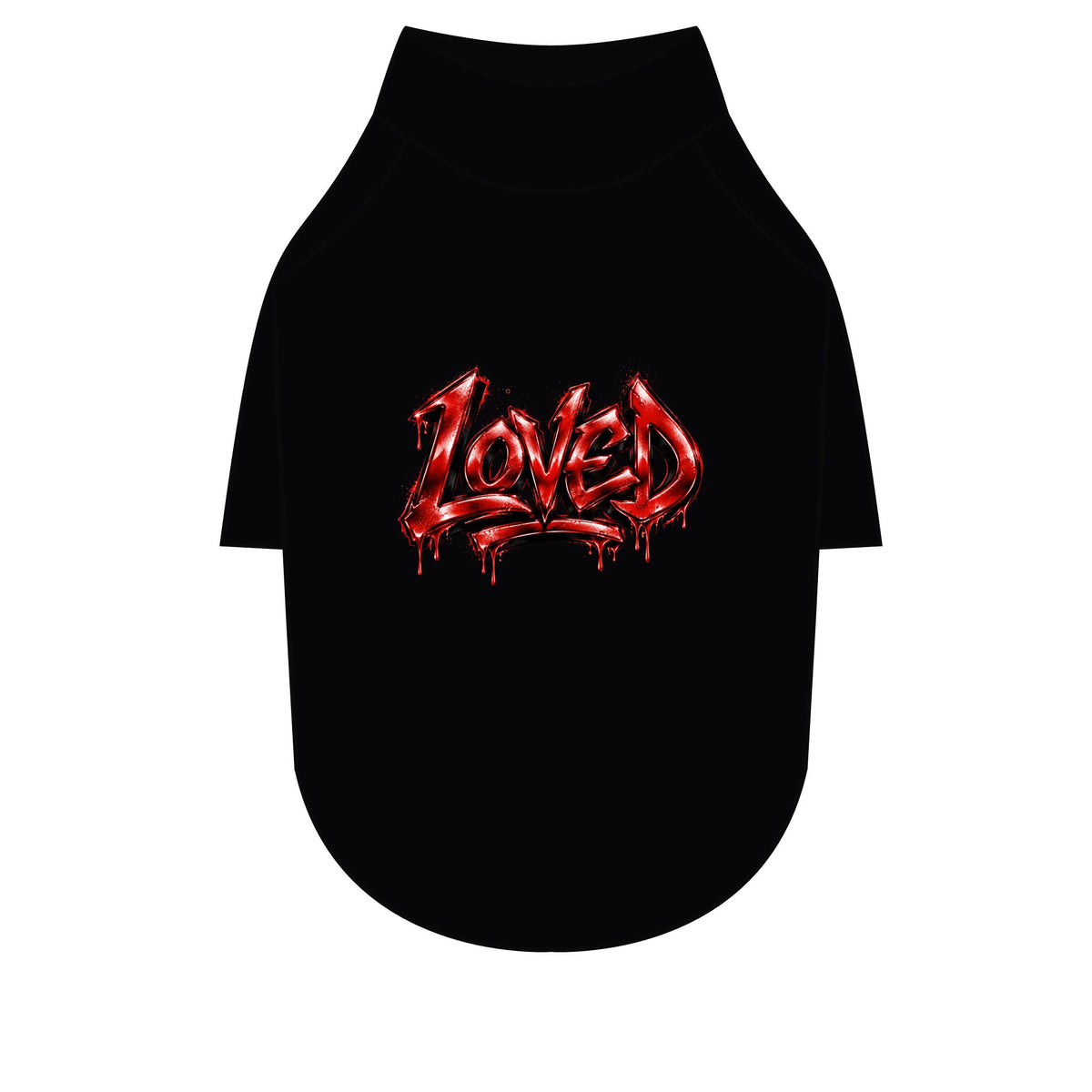 Loved Gothic Red Graphic Pet Raglan T-Shirt