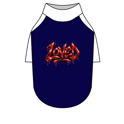 Loved Gothic Red Graphic Pet Raglan T-Shirt