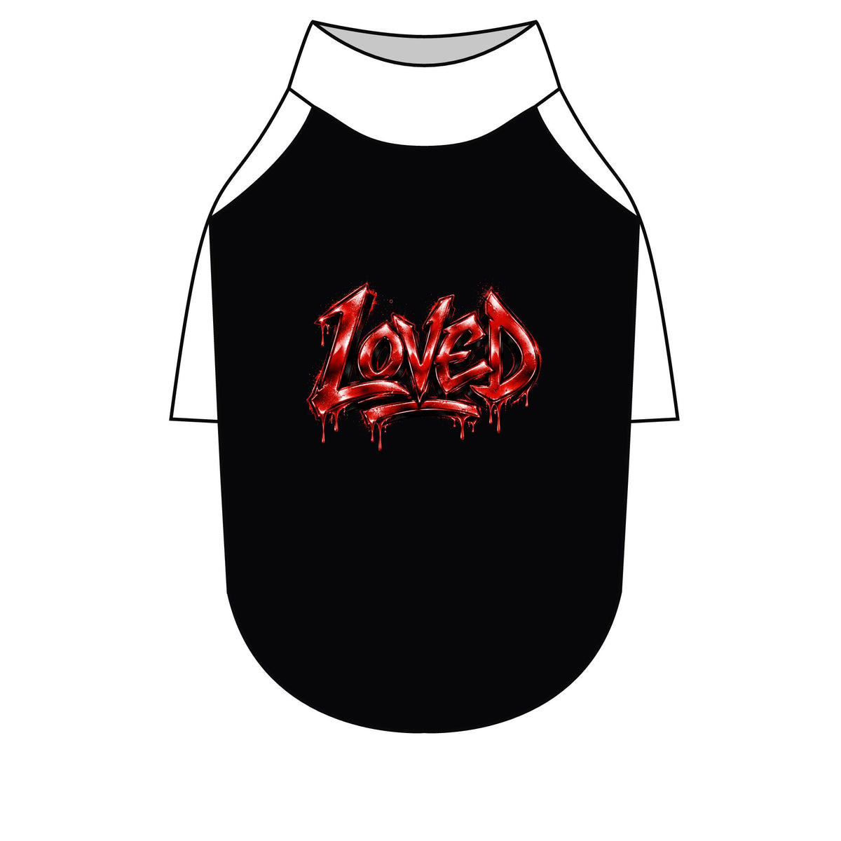 Loved Gothic Red Graphic Pet Raglan T-Shirt