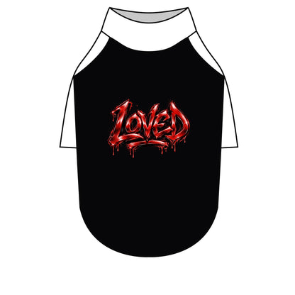 Loved Gothic Red Graphic Pet Raglan T-Shirt