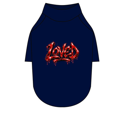 Loved Gothic Red Graphic Pet Raglan T-Shirt