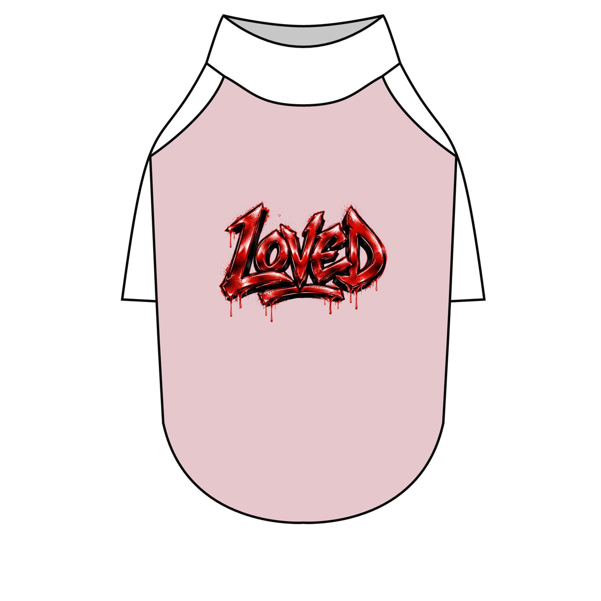 Loved Gothic Red Graphic Pet Raglan T-Shirt