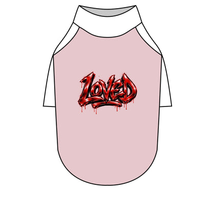 Loved Gothic Red Graphic Pet Raglan T-Shirt