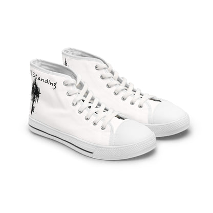 Still Standing Women’s Gothic Ink Skull High-Top Sneakers – Recovery Canvas Shoes