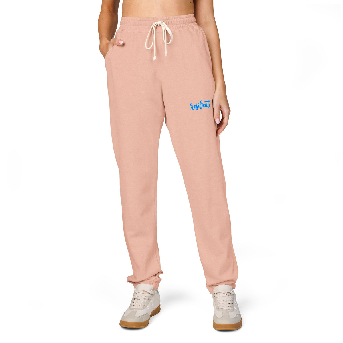 Resilient Script Wave Sweatpants — Garment-Dyed Fleece Joggers