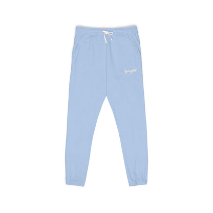 Garment-Dyed Fleece Sweatpants — Relaxed Joggers with 'hyper-vigilant' Script