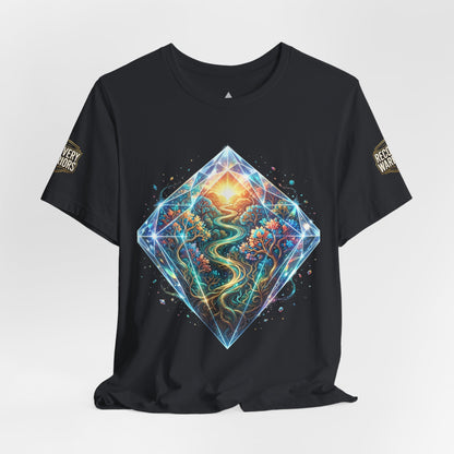 Mystic Path Diamond T-Shirt – Psychedelic Sunrise Recovery Graphic Tee