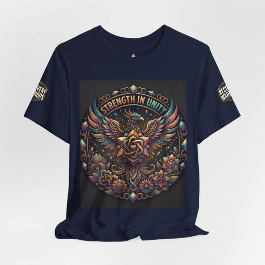Strength in Unity T-Shirt – Floral Rose Wings Recovery Graphic Tee