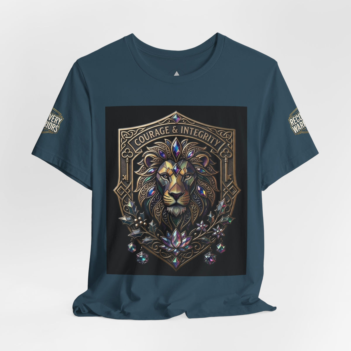 Courage & Integrity T-Shirt – Lion Crest Recovery Graphic Tee