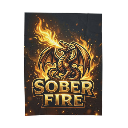 Velveteen Plush Blanket — Sober Fire Dragon Throw