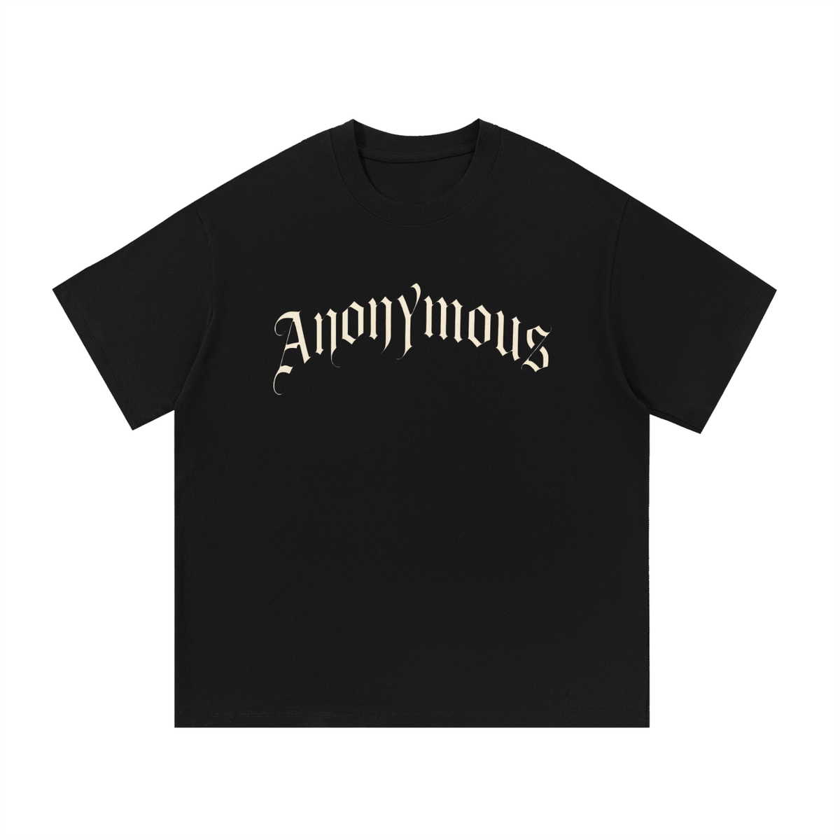 Anonymous Gothic Lettering Oversized Cotton T-Shirt