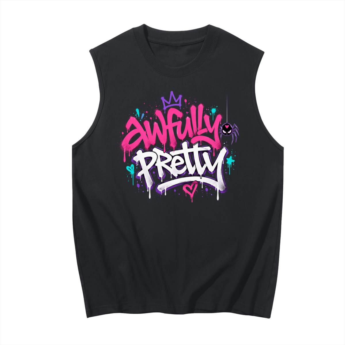 Awfully Pretty Graffiti Men's Sleeveless Cotton Tank Top