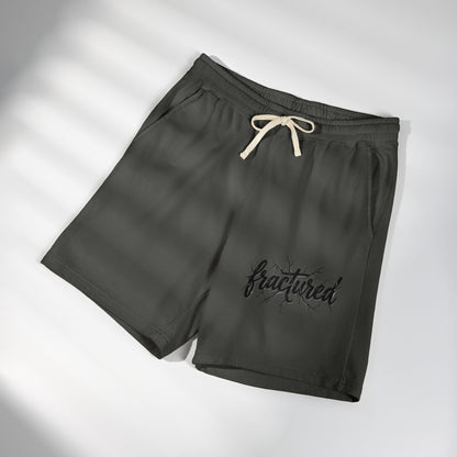 Fractured Logo Sweat Shorts — Lightweight Garment-Dyed Fleece