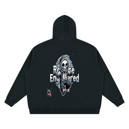 HUMAN Unisex Oversized Fleece Zip-Up Hoodie
