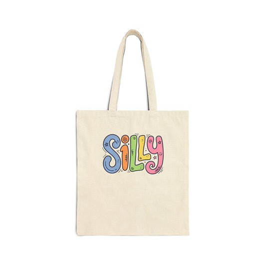 Silly Colorful Letter Tote — Cotton Canvas Shopper Bag