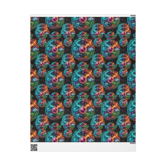 Wrapping Paper - Vibrant Psychedelic Paisley Floral Gift Wrap (Colorful Swirls)