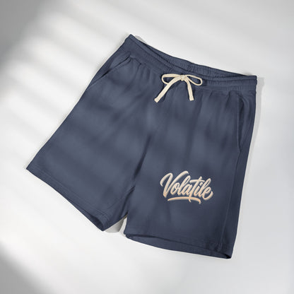 Sweat Shorts — "Volatile" Script Logo Lightweight Fleece Lounge Shorts