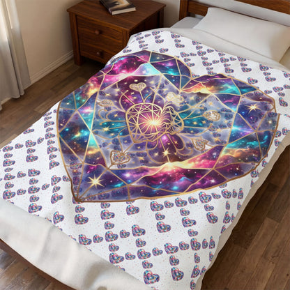 Cosmic Heart Velveteen Blanket