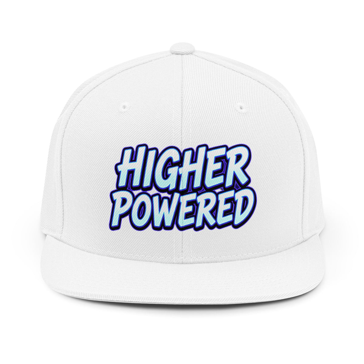 Higher Powered Snapback Hat — Bold Retro Script Embroidered Cap