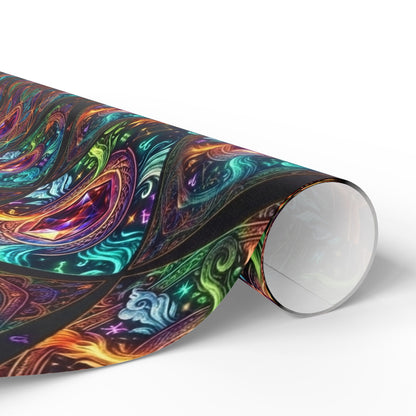 Psychedelic Swirl Wrapping Paper Roll — Rainbow Marble Gift Wrap