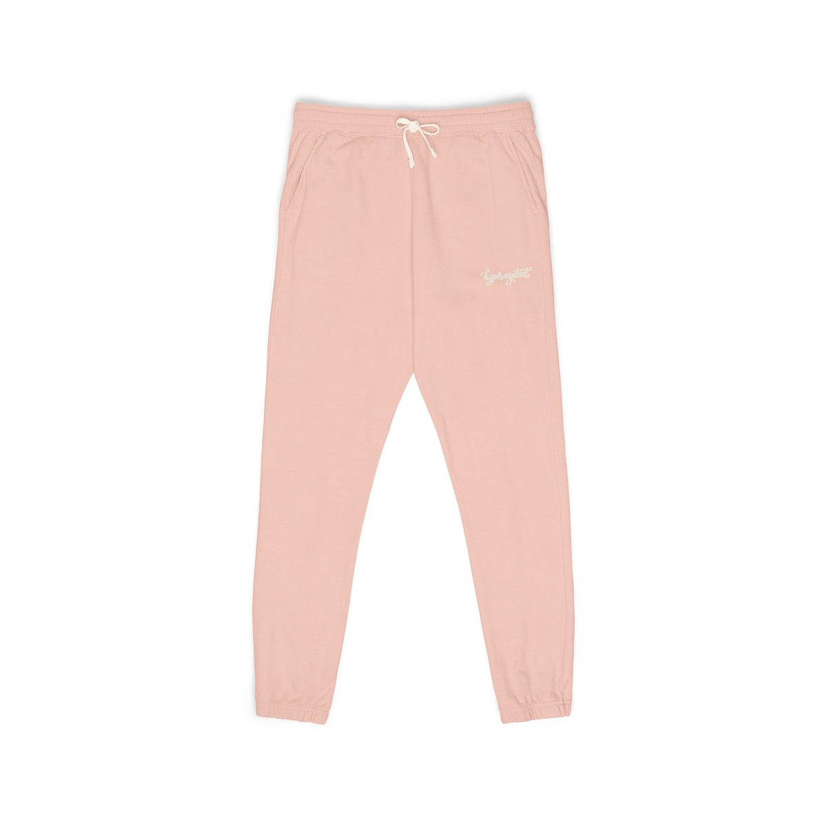 Garment-Dyed Fleece Sweatpants — Relaxed Joggers with 'hyper-vigilant' Script