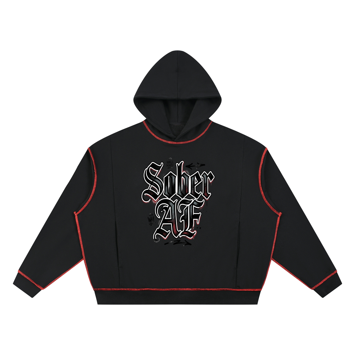 Sober AF Gothic Boxy Heavyweight Hoodie – Sober Apparel