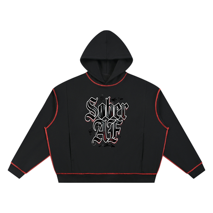 Sober AF Gothic Boxy Heavyweight Hoodie – Sober Apparel