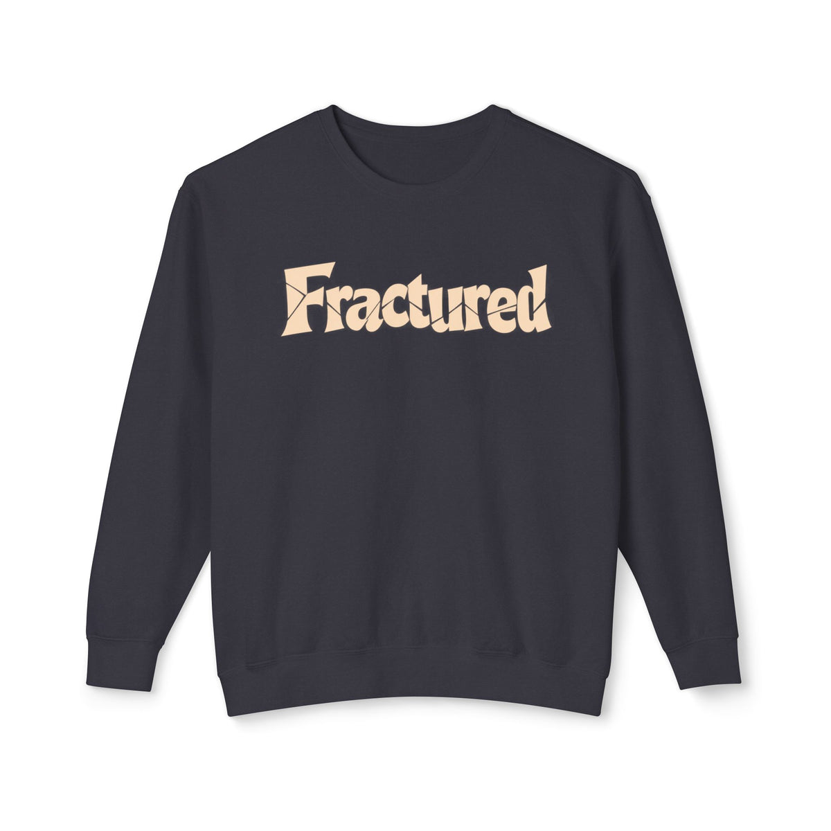 Fractured Graphic Sweatshirt — Pastel Peach Lightweight Crewneck