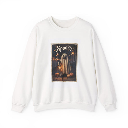 Ghost Dog Halloween Sweatshirt | Spooky Animals, Vintage Pumpkin Scene