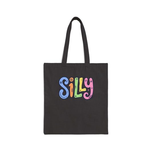 Silly Colorful Letter Tote — Cotton Canvas Shopper Bag
