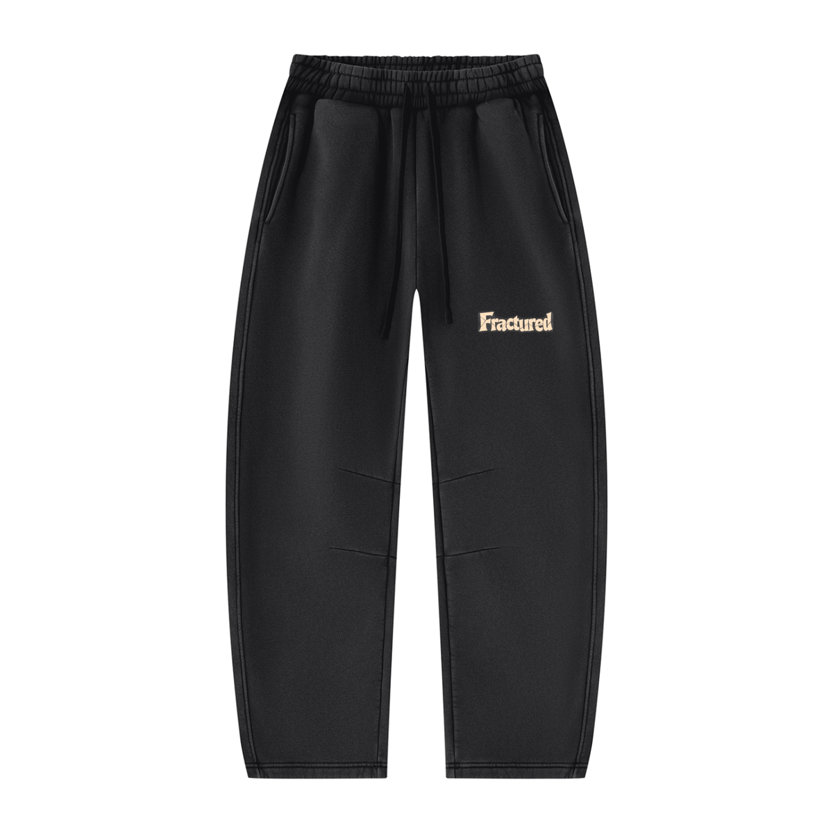 Fractured Unisex Vintage Wash Barrel-Leg Fleece Sweatpants