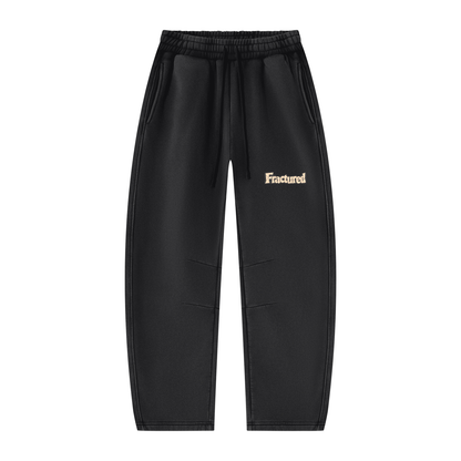 Fractured Unisex Vintage Wash Barrel-Leg Fleece Sweatpants