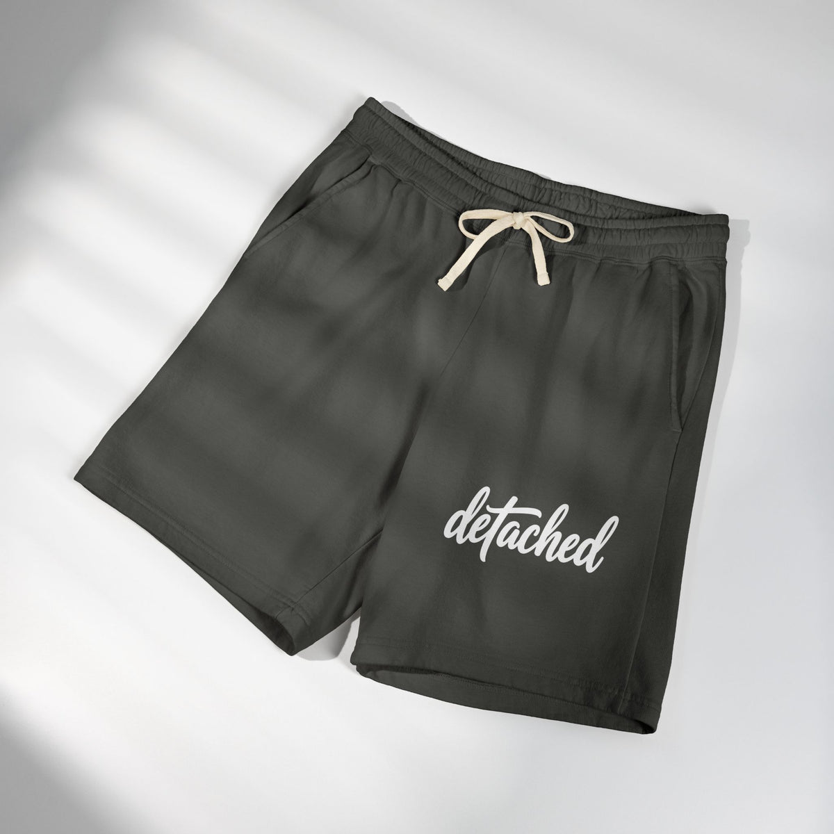 Detached Script Sweat Shorts — Garment-Dyed Lightweight Fleece